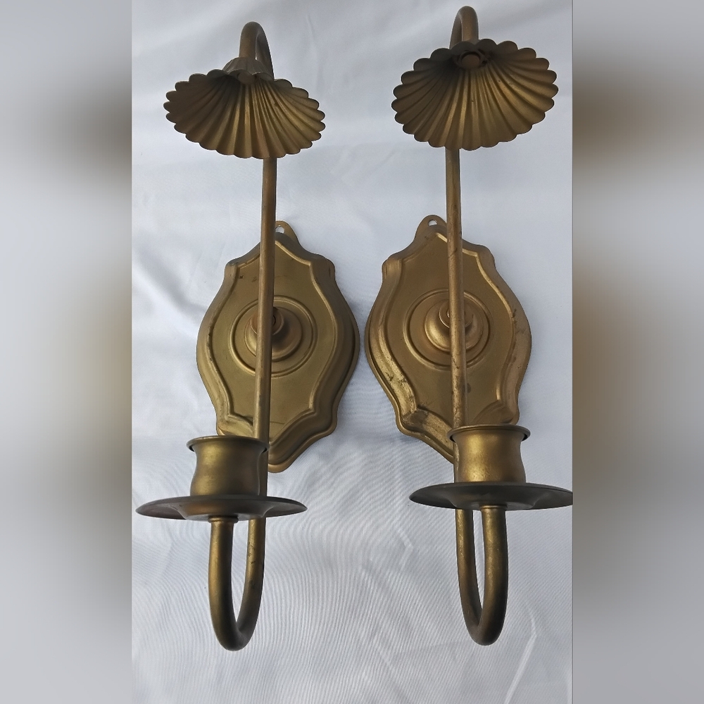 Homco Gold Wall Sconce Hooks Pair